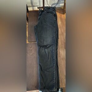 American Eagle Outfitters womens Black Ripped Skinny Jeans size 8 Strigid